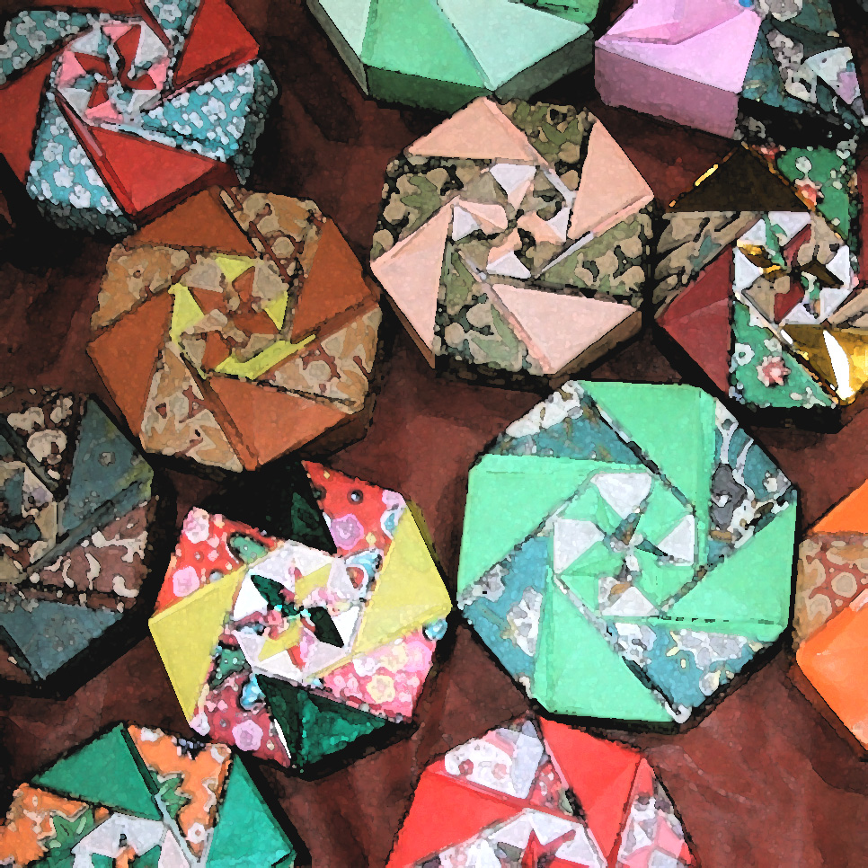 Japanese origami boxes